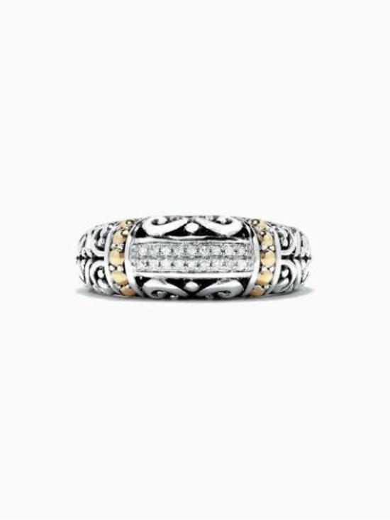 Effy Jewelry - Effy Sterling Silver and Gold Accented Diamond Ring